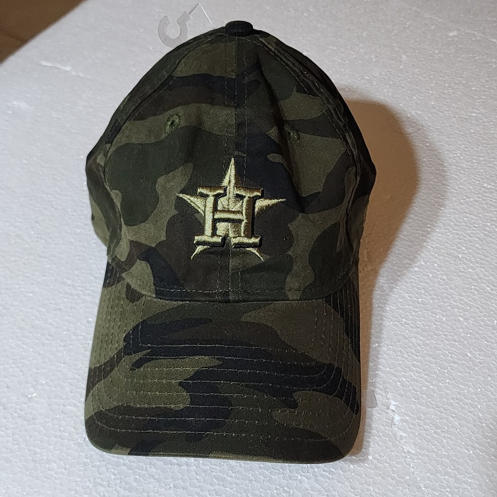 New Era Houston Astros Hat Womens OSFM Camo Like New 9TWENTY Adjustable MLB Cap